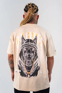 Camiseta Semi Oversize Dog Crema