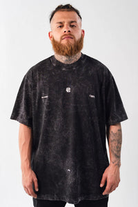 Camiseta Semi Oversize Joint Negro Teñido