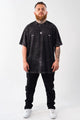 Camiseta Semi Oversize Joint Negro Teñido