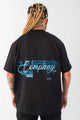 Camiseta Semi Oversize Sageness Negro/Azul