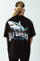 Camiseta Semi Oversize Shark Negro