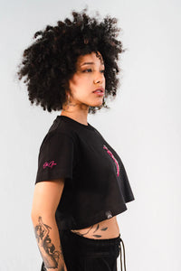 Crop Top Sageness Negro/Rosa