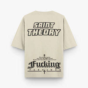 Camiseta Fcking Fabulous Beige con Negro